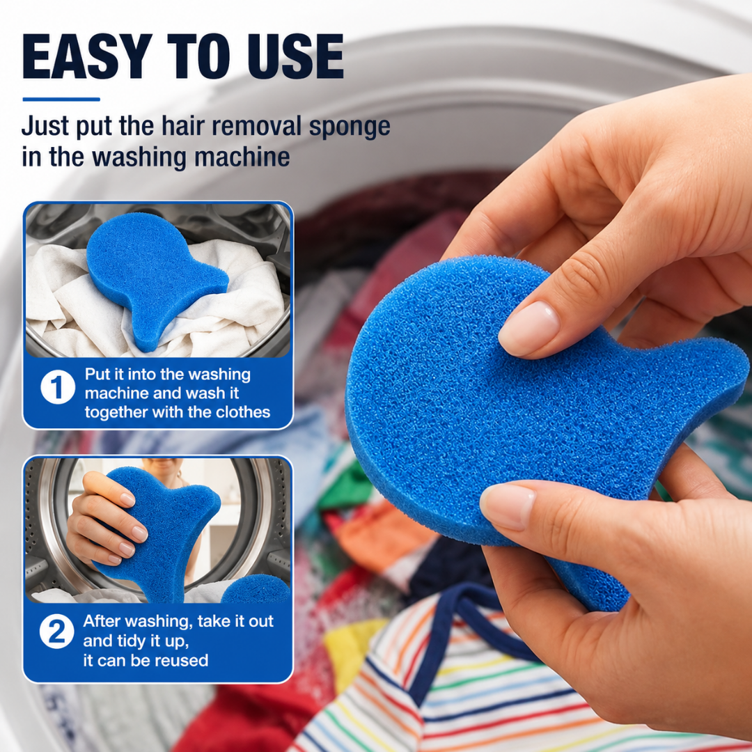 Easy to clean and reusable laundry pet hair remover