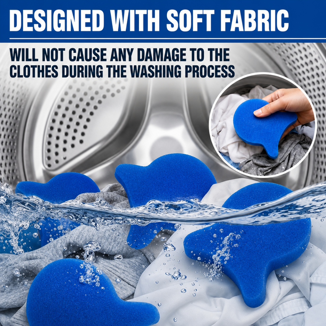 Gentle laundry pet hair remover safe for fabrics